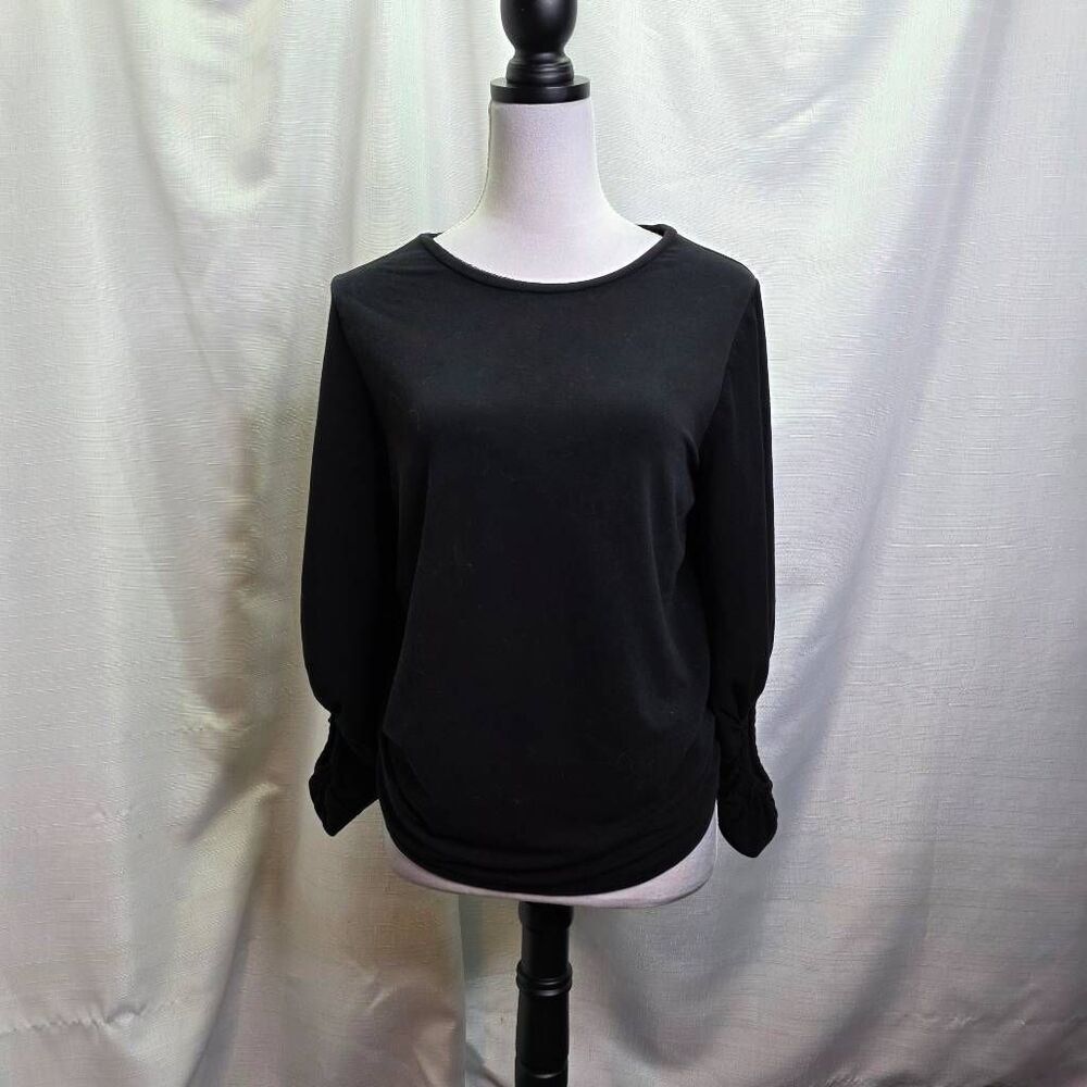 Mustard Seed Black Open Back Tied Top Size Large